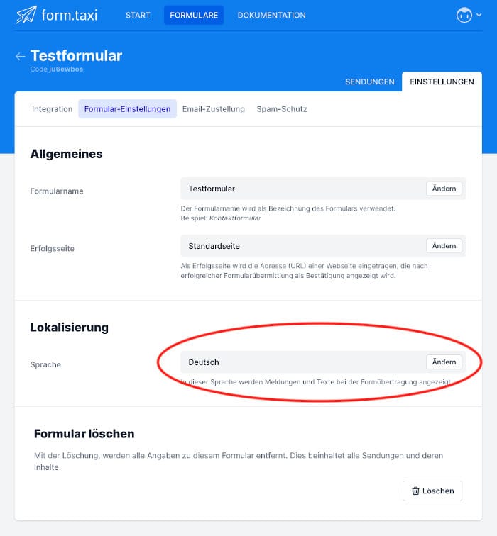Beispiel Kontaktformular